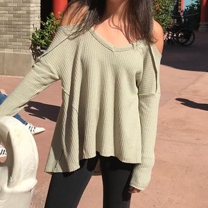 Altar’d State Flowy Cold Shoulder Sweater